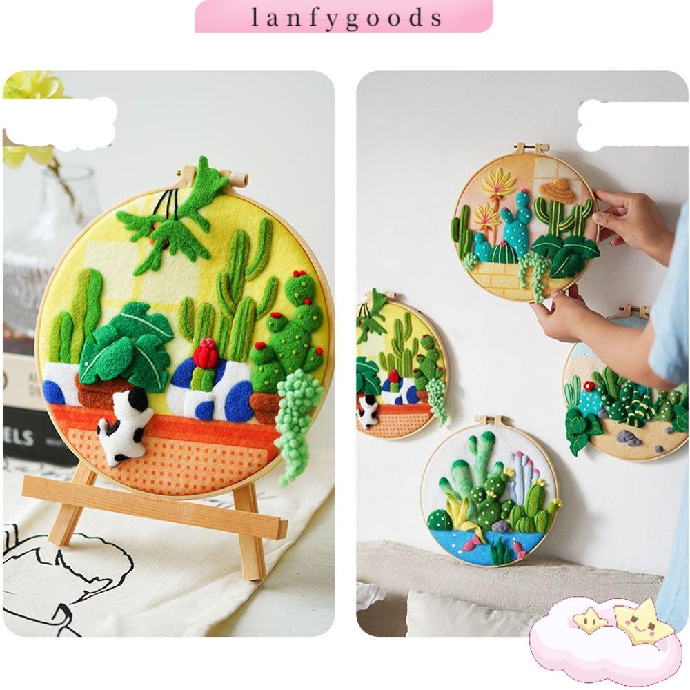 Bộ Dụng Cụ Thêu Tranh Bằng Len Dùng Làm Quà Tặng Diy