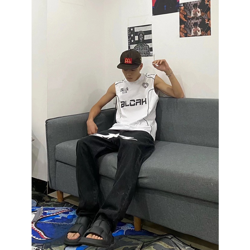 Áo Bóng Rổ Không Tay Dáng Rộng Phong Cách Thời Trang Đường Phố Mỹ Dành Cho Cặp Đôi