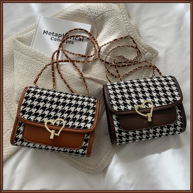 Túi Đeo Chéo Hình Vuông Cỡ Nhỏ Phối Dây Đeo Sợi Xích Phong Cách Cổ Điển Thời Trang Cho Nữ