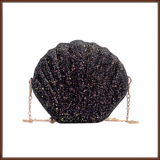 Jaz Túi Đeo Vai Mini Hình Vỏ Sò Đính Kim Sa Lấp Lánh Sang Trọng Dễ Phối Đồ Cho