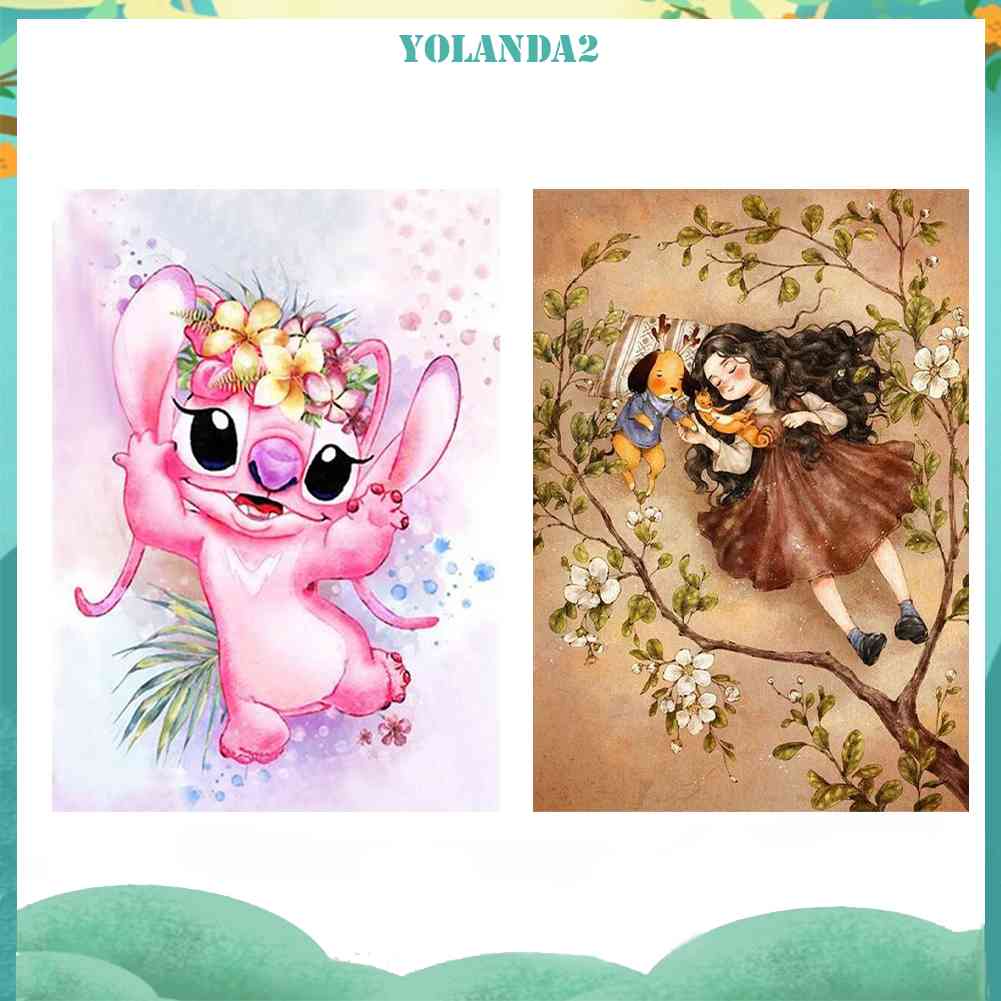 Bộ Tranh Đính Đá 5D Họa Tiết Hoạt Hình Độc Đáo DIY Dùng Trang Trí Nhà Cửa