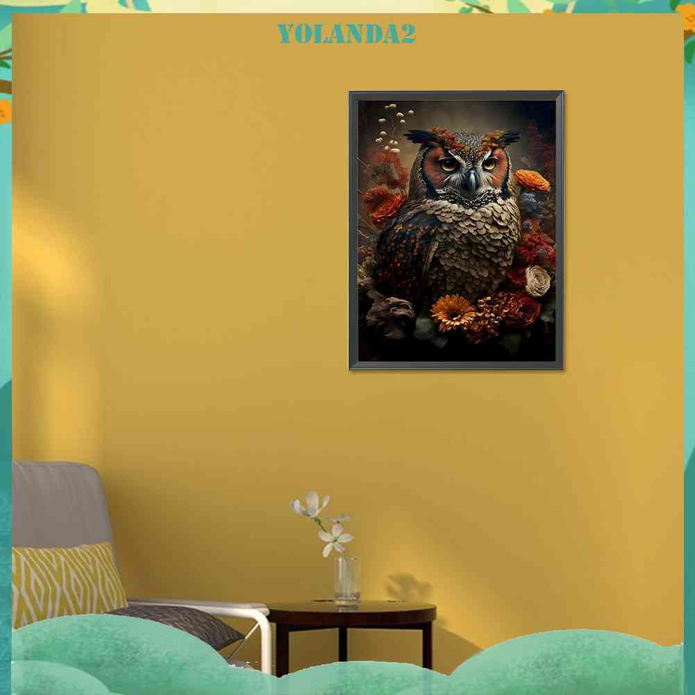 Tranh Đính Đá Kim Cương Toàn Bộ 5D DIY Hình Vẽ Con Cú