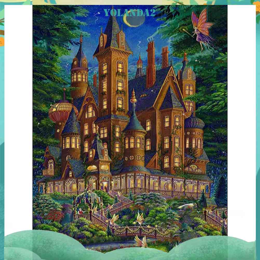Tranh Đính Đá Kim Cương Toàn Bộ 5D DIY Hình Lâu Đài