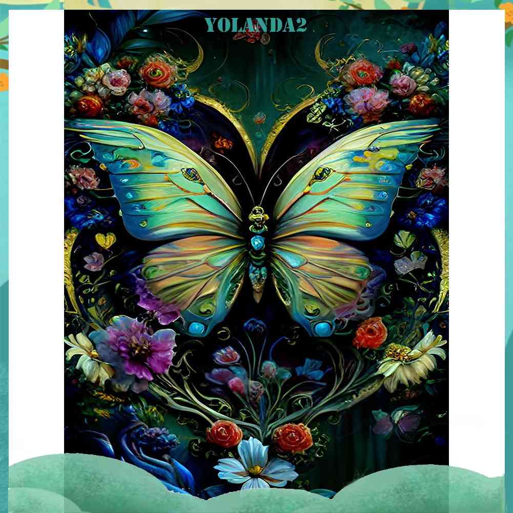 Tranh Đính Đá Kim Cương Toàn Bộ 5D DIY Hình Vẽ Hoa Bướm