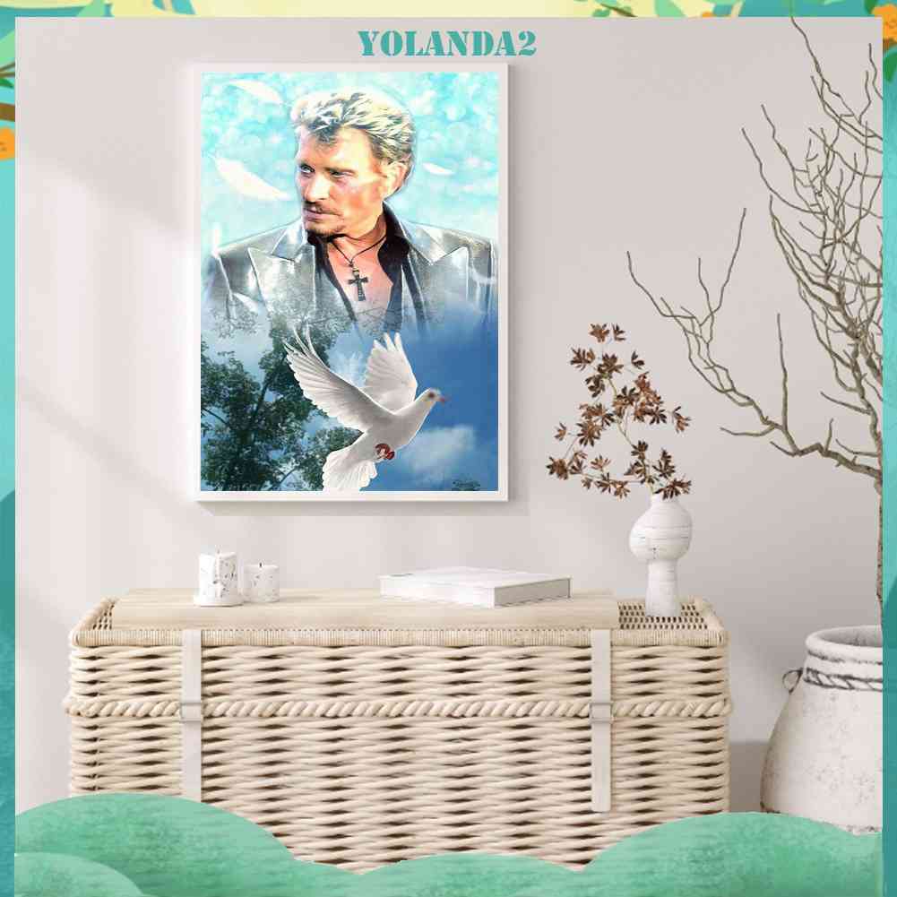 Tranh Đính Đá Kim Cương Toàn Bộ 5D DIY Hình Johnny Halliday