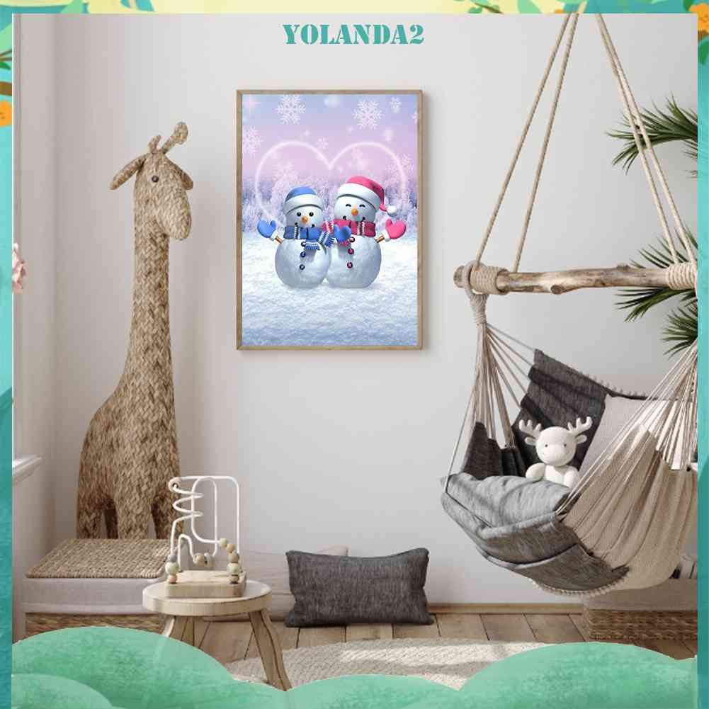 Tranh Đính Đá Kim Cương Toàn Bộ 5D DIY Hình Người Tuyết