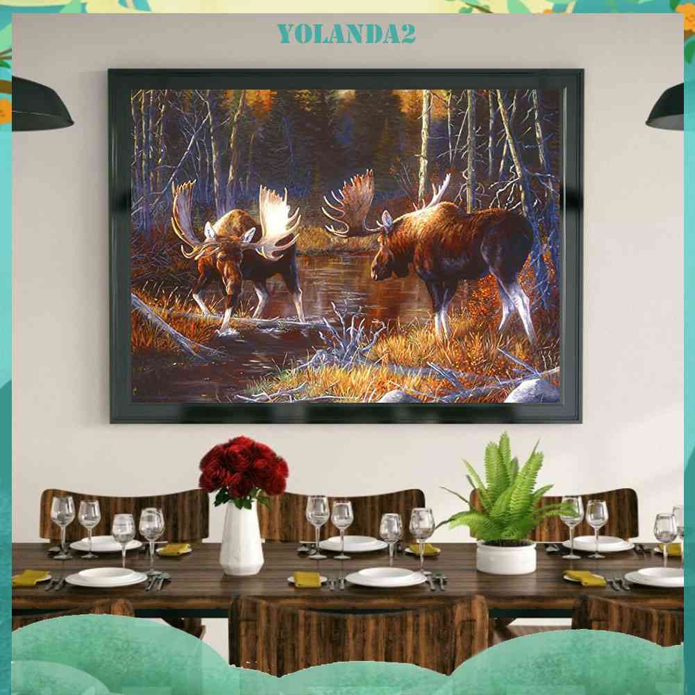 Tranh Đính Đá Kim Cương Toàn Bộ 5D DIY Hình Vẽ Tê Giác