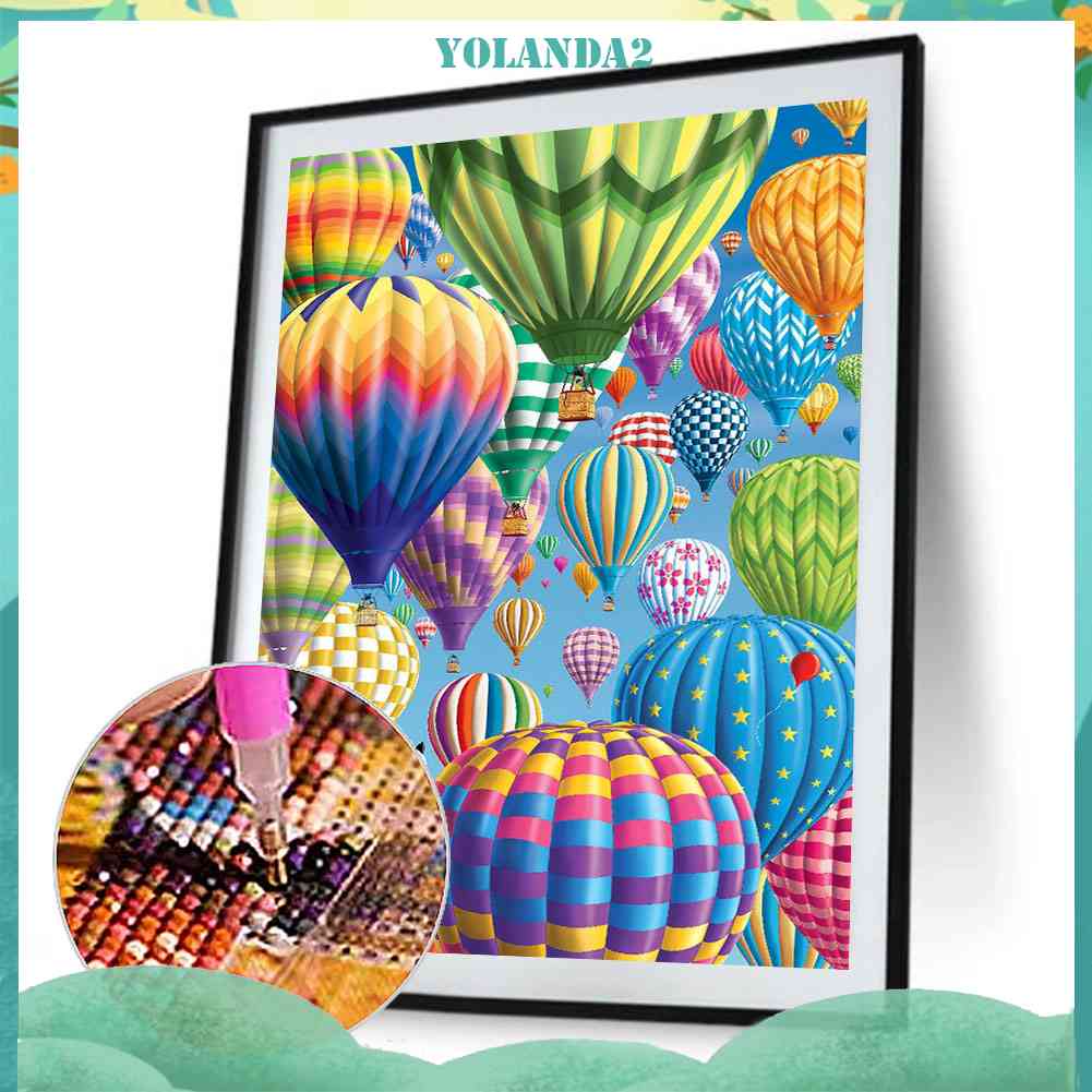 Tranh Đính Đá Kim Cương Toàn Bộ 5D DIY Hình Khinh Khí Cầu
