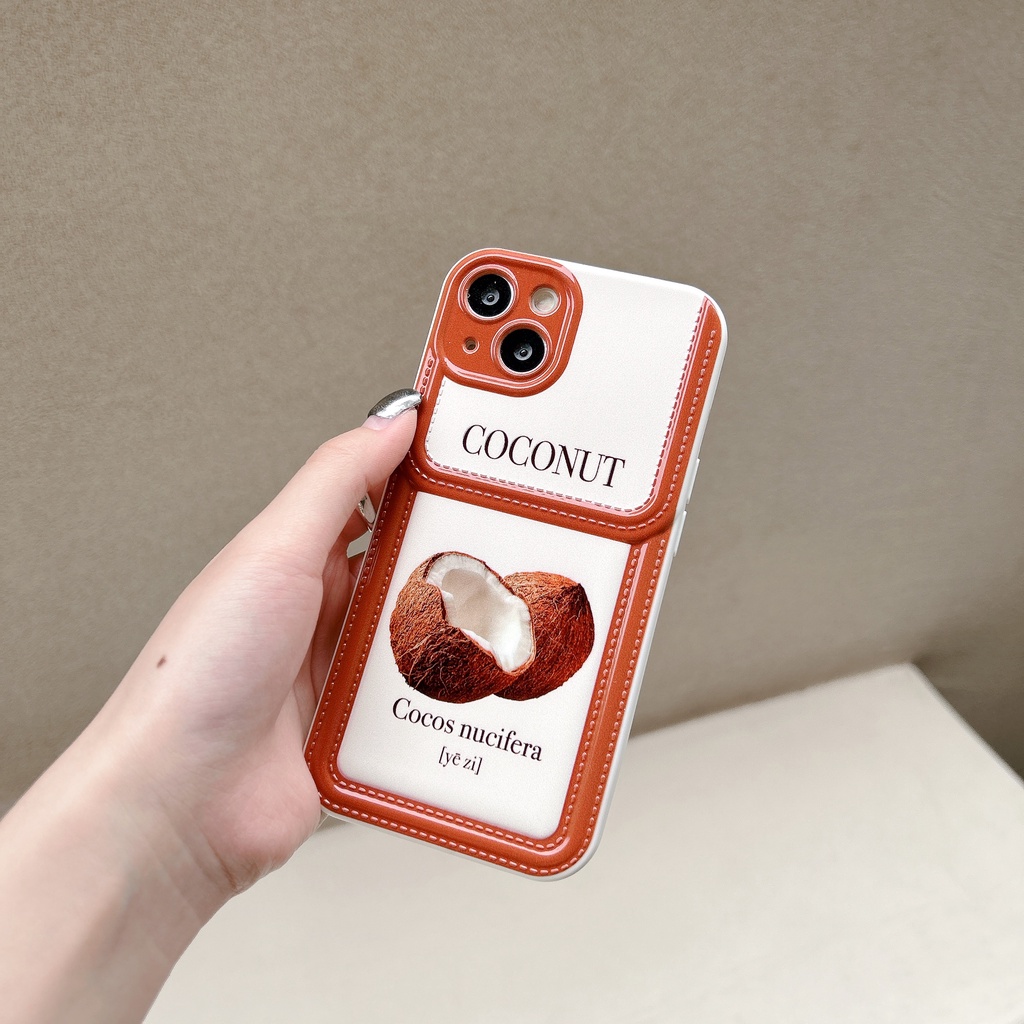 Ốp Điện Thoại TPU Dẻo Họa Tiết Trái Dừa Đơn Giản Chống Rơi Cho iPhone11 12 13 14 Pro Max