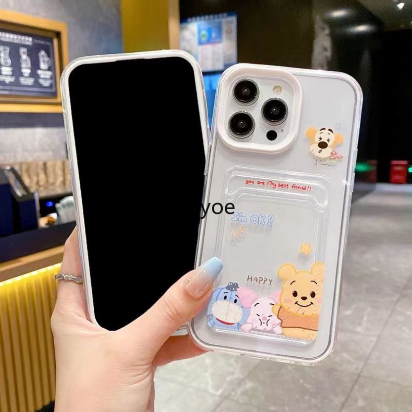 Ốp Điện Thoại Silicon Mềm Trong Suốt Chống Sốc Kèm Ngăn Đựng Thẻ Cho iPhone 13 11 12 14 Pro Max X XR XS Max 7 8 Plus SE