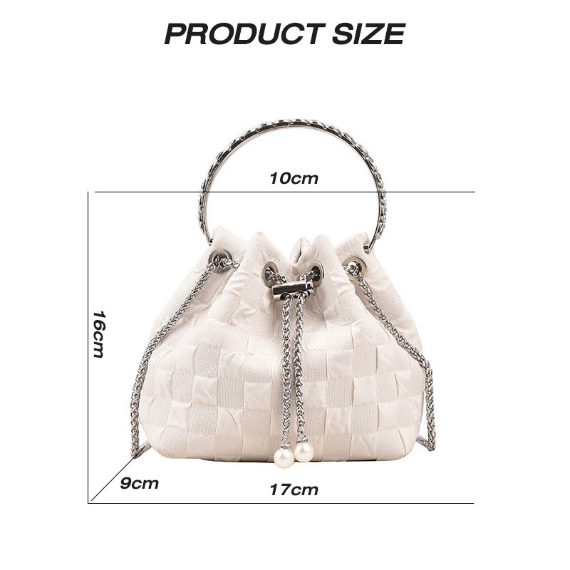 MOUSSON Túi Đeo Chéo Vai Dạng Xô Phối Dây Xích Thời Trang Cho Nữ