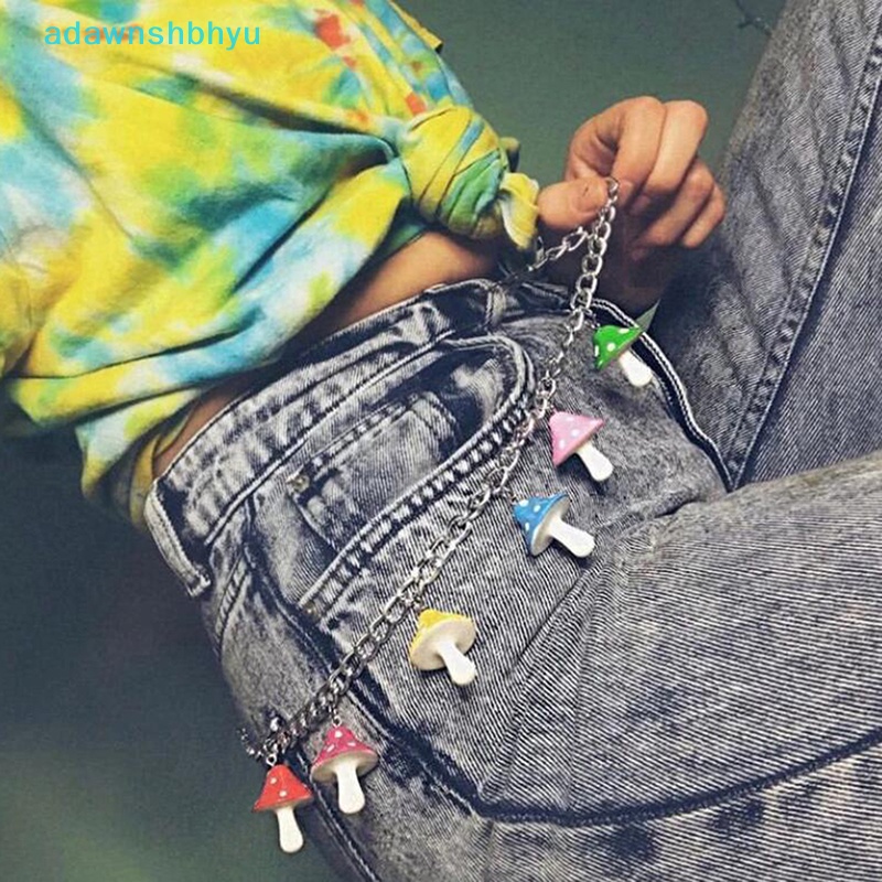 Adawnshbhyu Dây Xích Đeo Thắt Lưng Hình Nấm Nhiều Màu Sắc Phong Cách Punk Cổ Điển