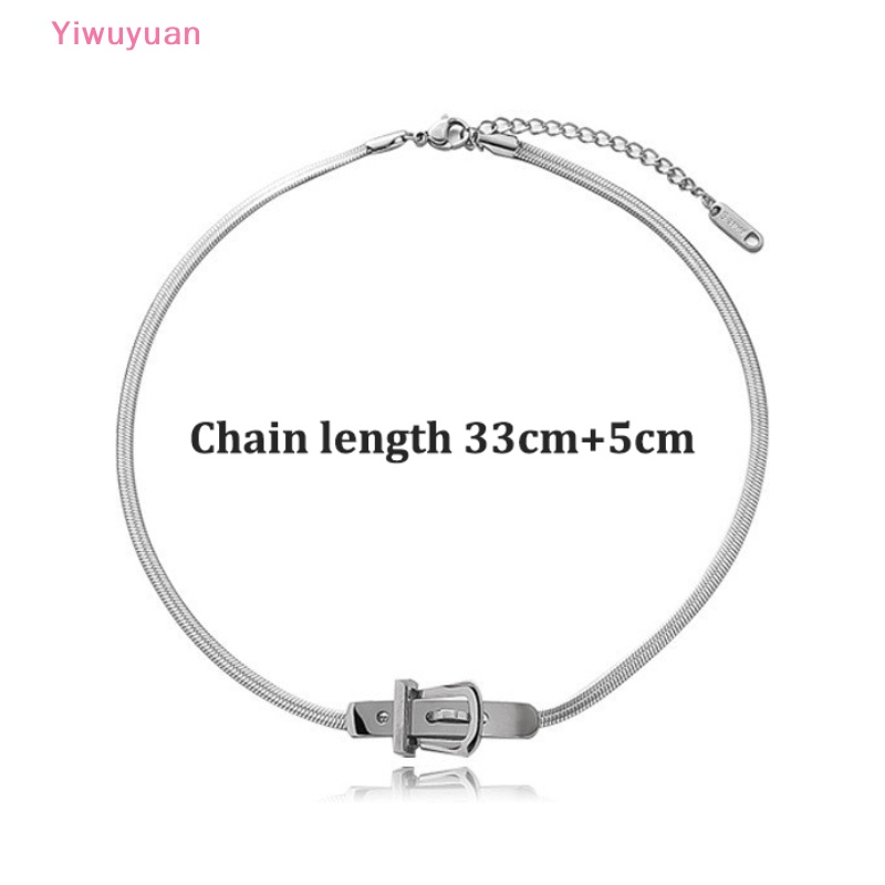 Vòng Cổ Choker Dây Xích Bằng Thép Titan Phong Cách Punk Hip Hop Mới