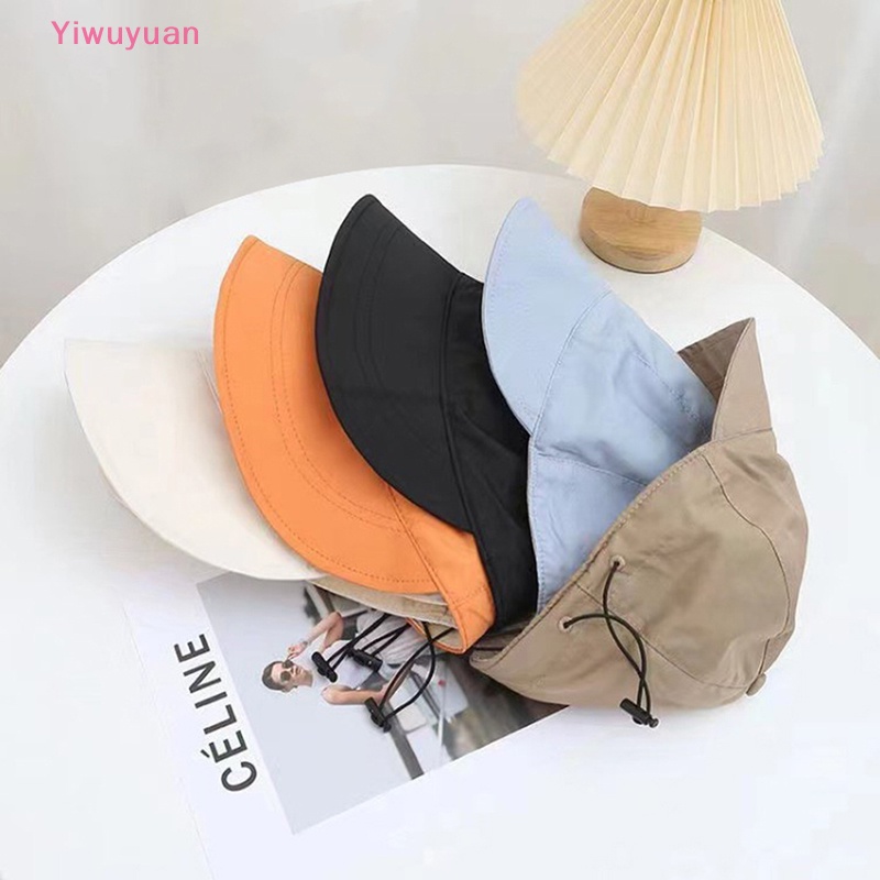 < Yiwuyuan > Mũ Ngư Dân Vành Rộng Chống Nắng Mùa Hè Nhanh Khô Có Dây Rút Điều Chỉnh Được Nhỏ Gọn Mới