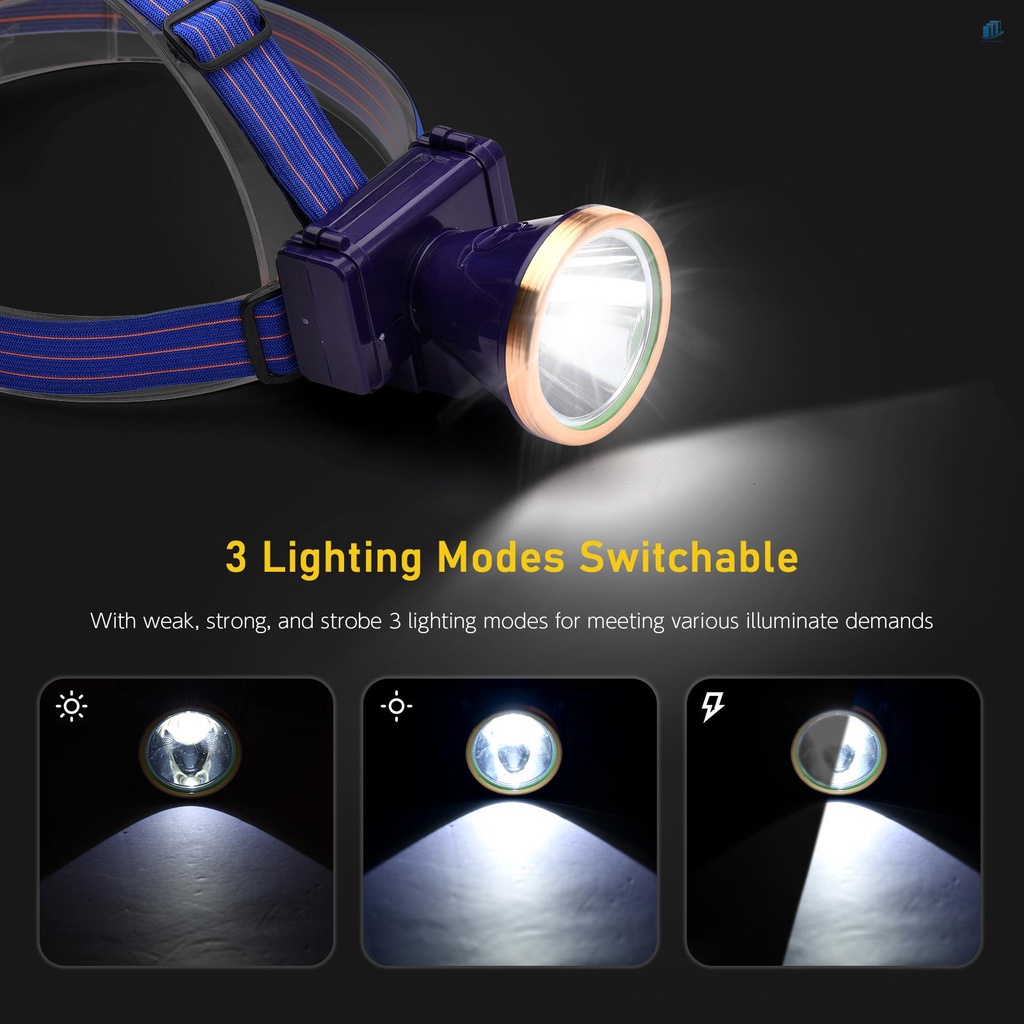 Đèn Pin LED Đeo Đầu Thông Minh 3 Chế Độ Bằng Silicon Co Giãn Chống Thấm Nước Tùy Chỉnh Tiện Dụng Chất Lượng Cao