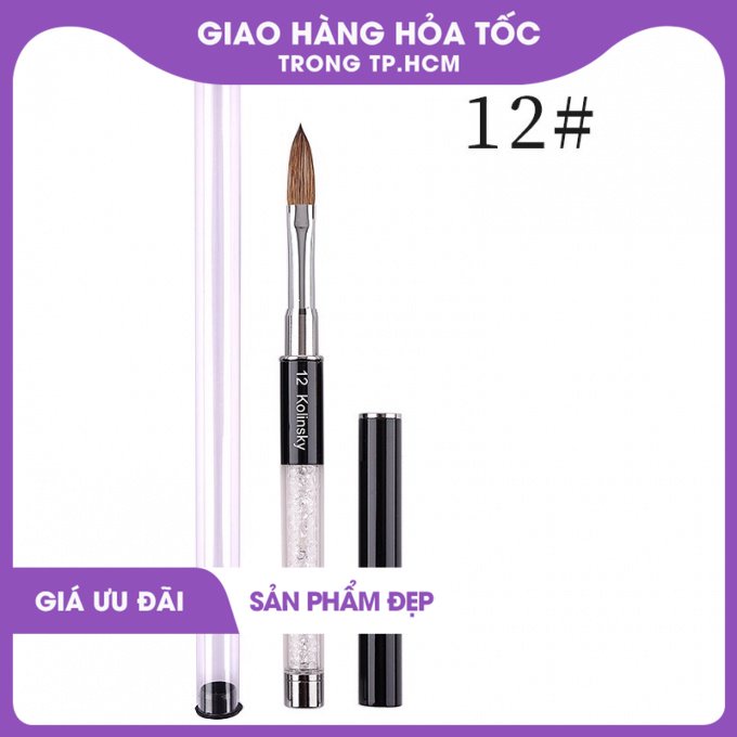 Cọ đắp bột lông chồn số 12 Kolinsky chính hãng cán đá cao cấp 1190