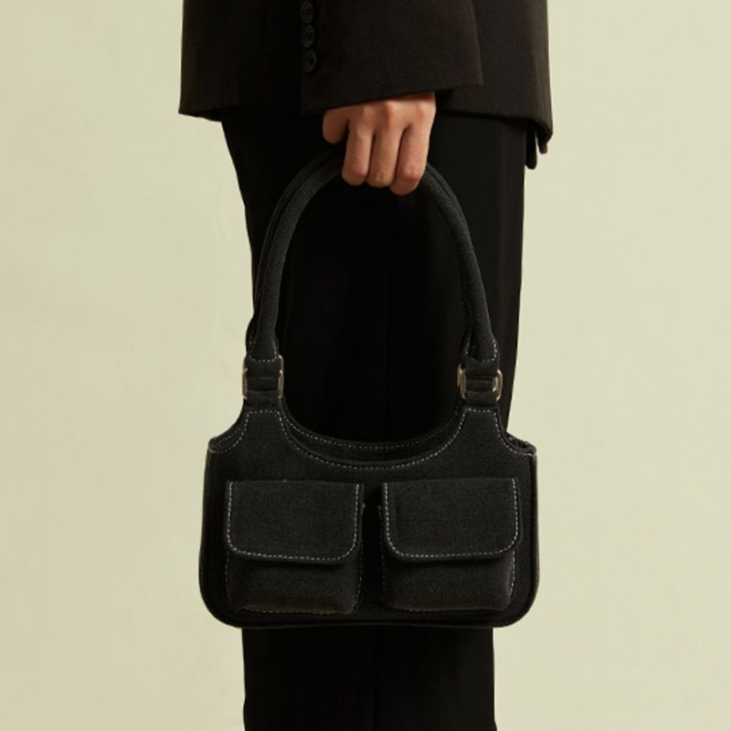 Túi Xách Vải canvas Màu Trơn Phong Cách Cổ Điển Thời Trang Cho Nữ