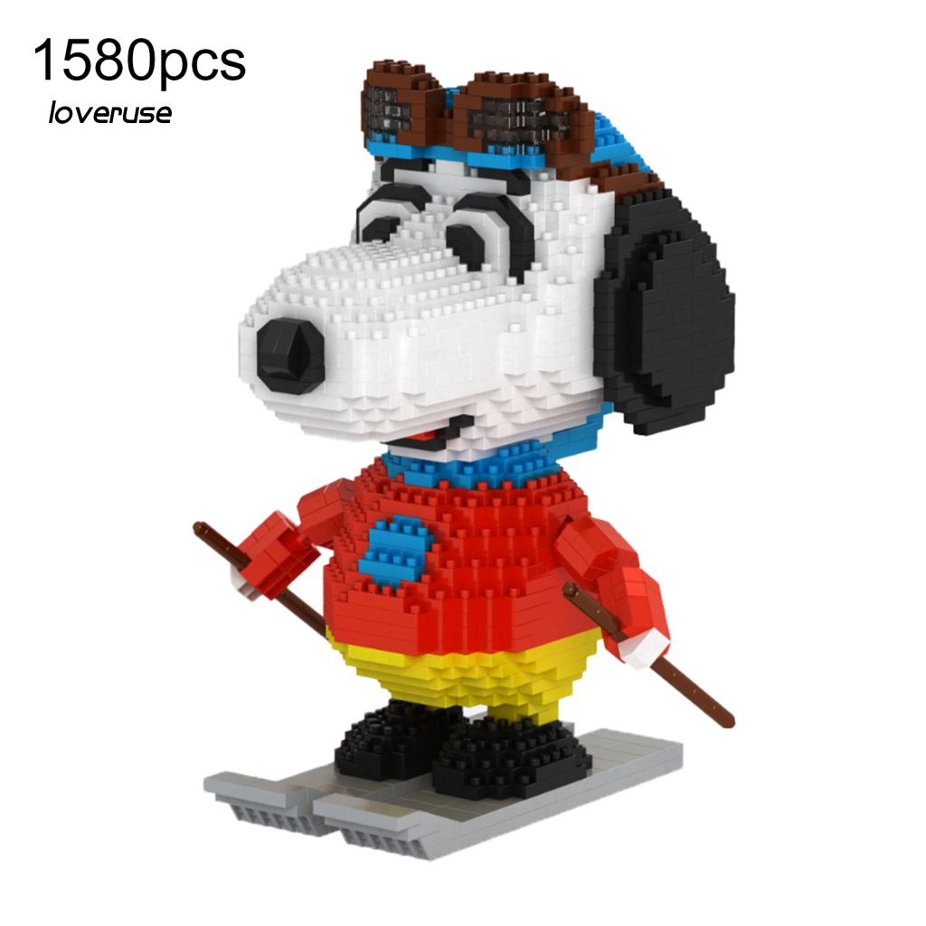 / Lo / Khối Gạch Xây Dựng Hoạt Hình Snoopy Không Phai Màu Quà Tặng Sinh Nhật Không Kèm Vết