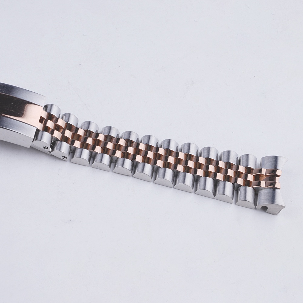 Dây Đeo Đồng Hồ Bằng Thép Không Gỉ Màu Vàng Bạc 20mm Thay Thế Cho Rolex GMT Master II