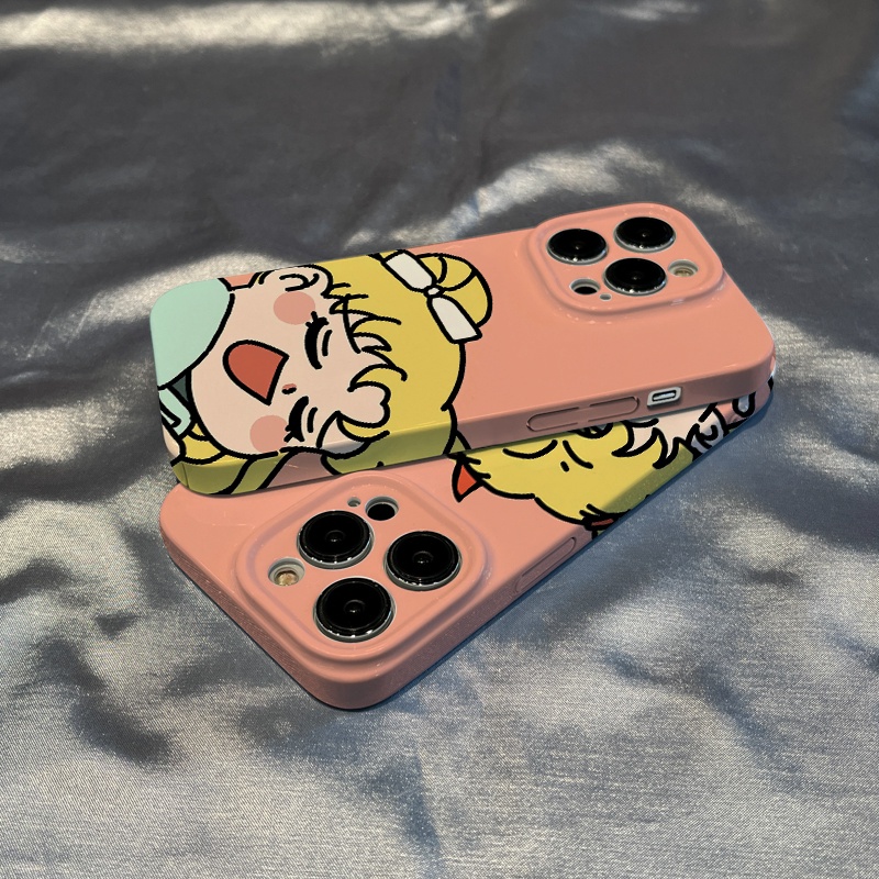 Ốp Điện Thoại Cứng Họa Tiết Cô Gái &amp; Mặt Trăng Dễ Thương Cho Iphone 117 Promax 14 138p HC7N