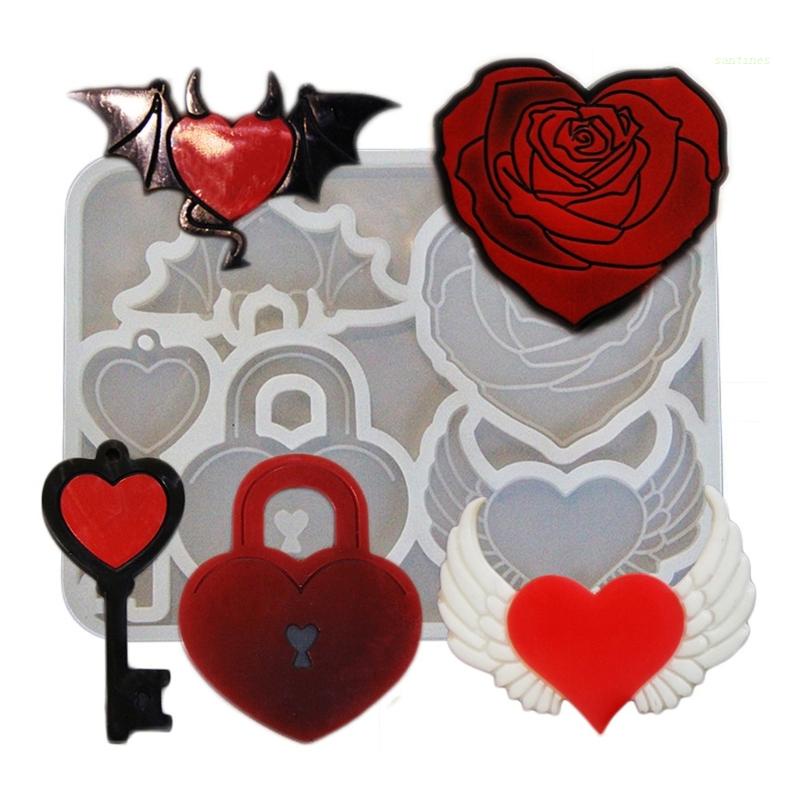 Khuôn Silicone Bóng Làm Móc Khóa DIY Hình Đôi Cánh Thiên Thần