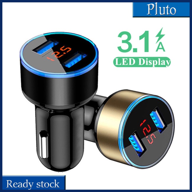 Tẩu Sạc Nhanh 5V 3.1A Hai Cổng Usb QC Có Đèn Led Hiển Thị Vôn Kế Cho Điện Thoại Di Động