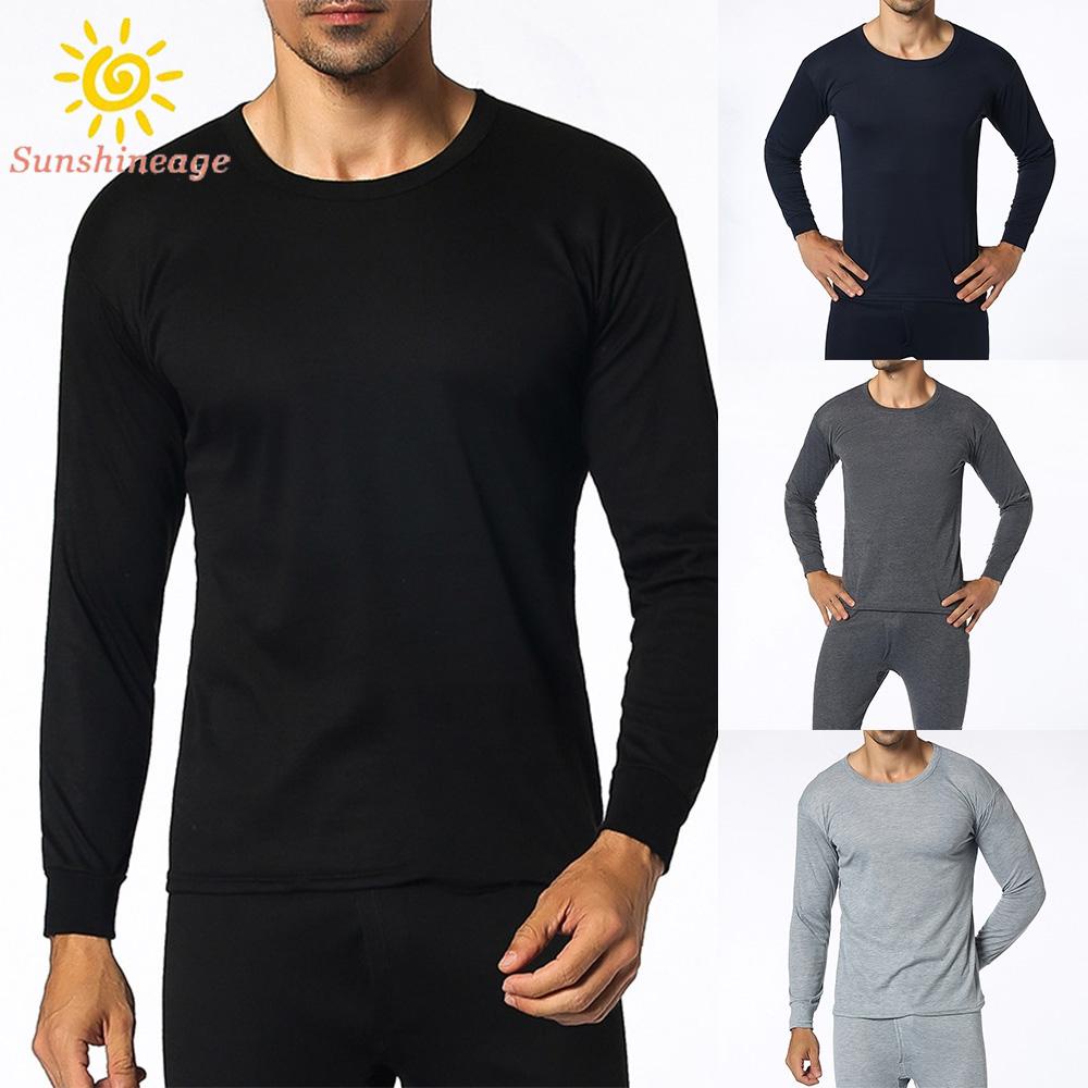 Áo Thun DàI Tay Cổ TròN MàU SắC Đơn GiảN Cho Nam Size L-3XL