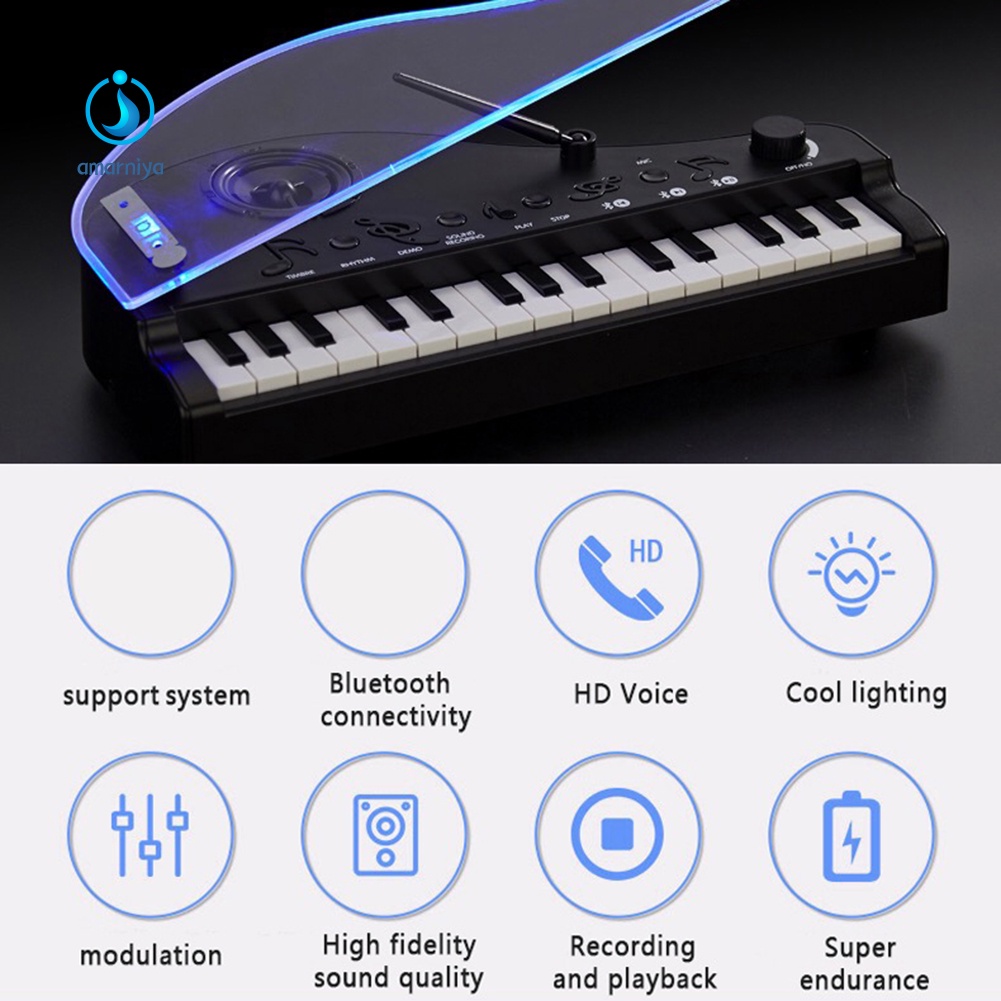 Đồ Chơi Đàn Piano Mini Cảm Ứng Giọng Nói Độ Phân Giải Cao Sạc USB Cho Bé