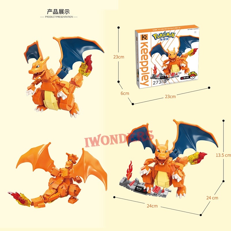 Mewtwo Out of Print Charmander Pikachu Charizard Đồ Chơi Khối Lắp Ráp Sáng Tạo Phù Hợp Làm Quà