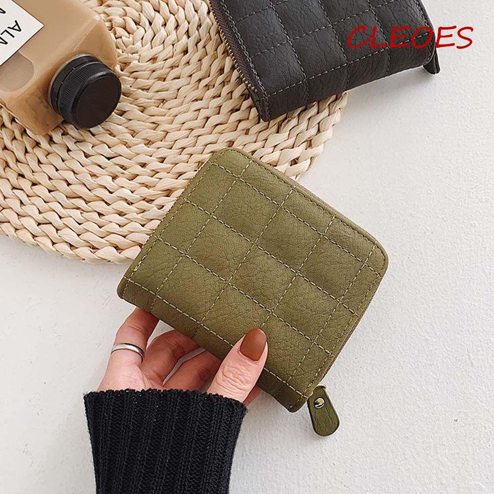 Ví Đựng Tiền Xu Nhiều Ngăn Họa Tiết Kẻ Sọc Thời Trang Hàn Quốc Cho Nữ