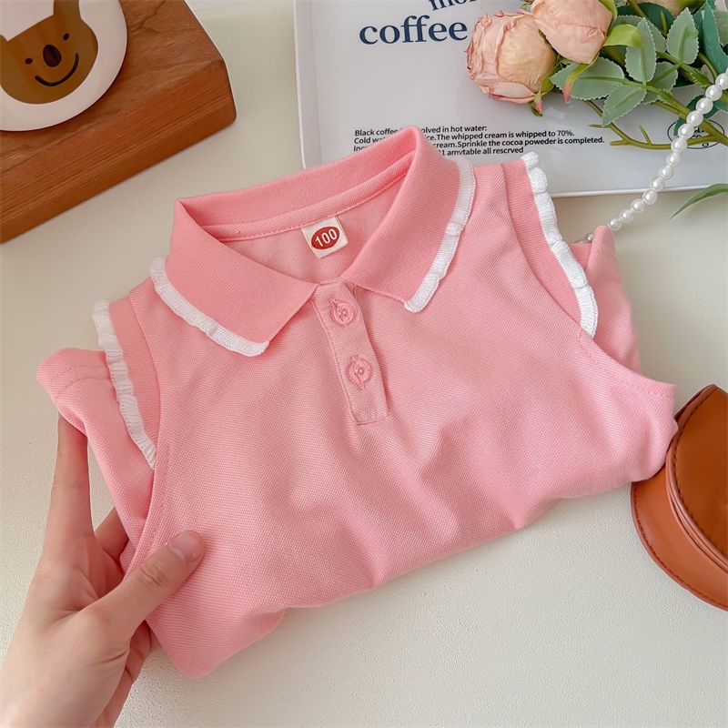 Hàng Có Sẵn Đầm Thể Thao Một Mảnh Tay Ngắn Màu Hồng Dễ Thương Thời Trang Mùa Hè Phong Cách Hàn Quốc Cho Bé Gái