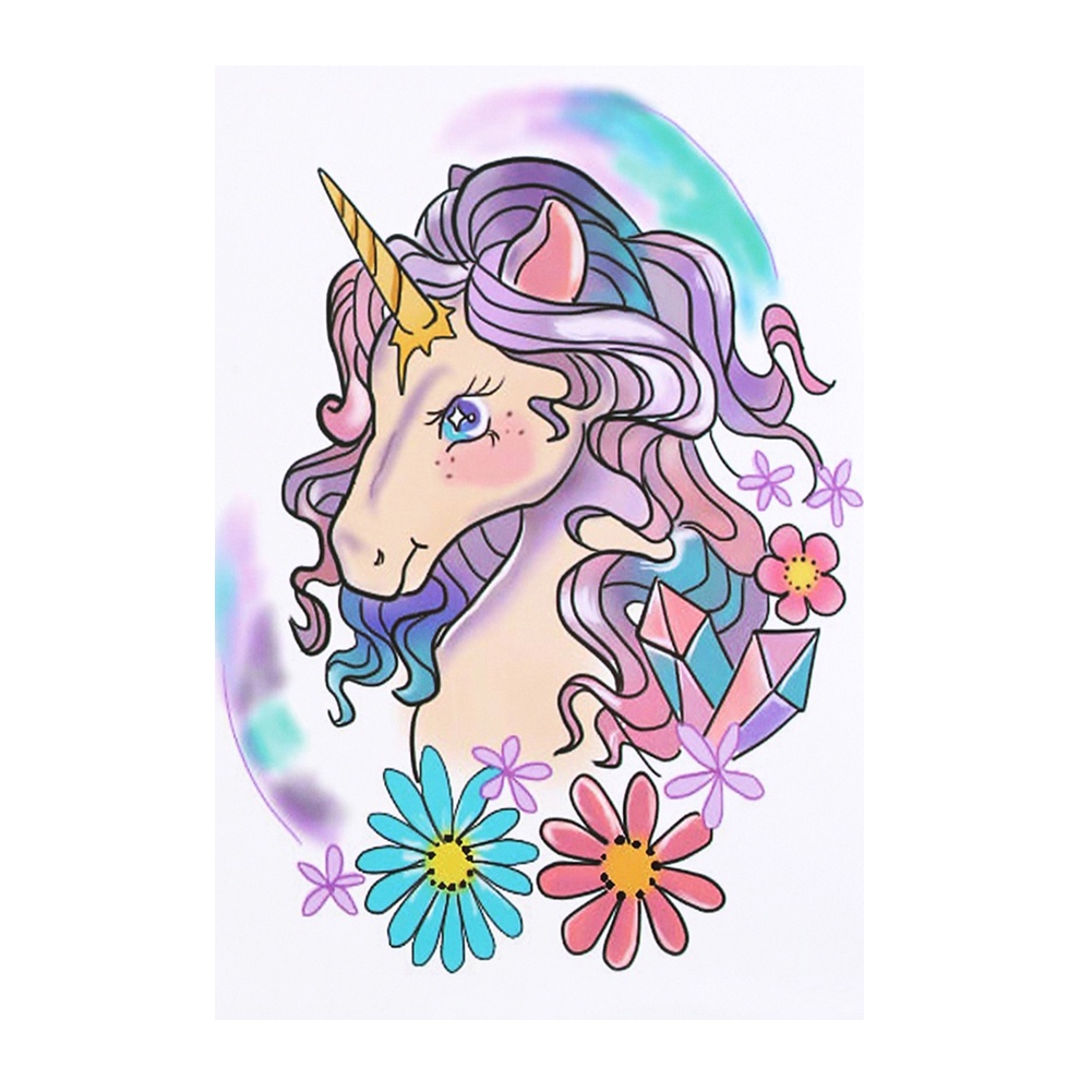 Hình Xăm Dán Tạm Thời Hình Kỳ Lân Chống Nước Có Thể Tháo Rời