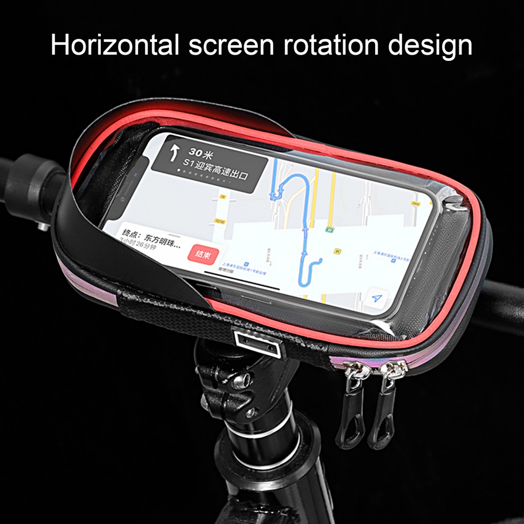 1 Bộ Túi Đựng Điện Thoại Đa Hướng Gắn Tay Lái Xe Đạp Có Thể Chạm Màn Hình Cảm Ứng