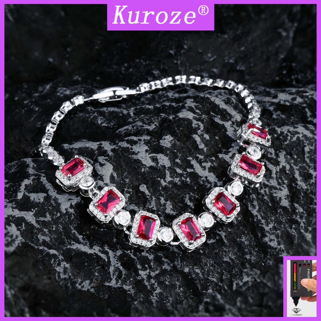 Vòng Tay Đính Đá Ruby Màu Đỏ Sang Trọng