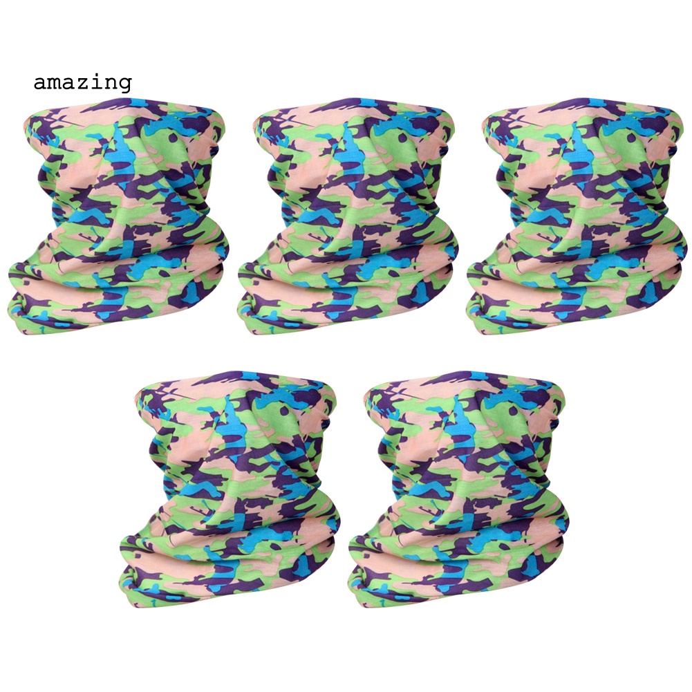 Set 5 Khẩu Trang Thể Thao Rằn Ri Che Phủ Toàn Diện Chống Tia UV Chống Bụi