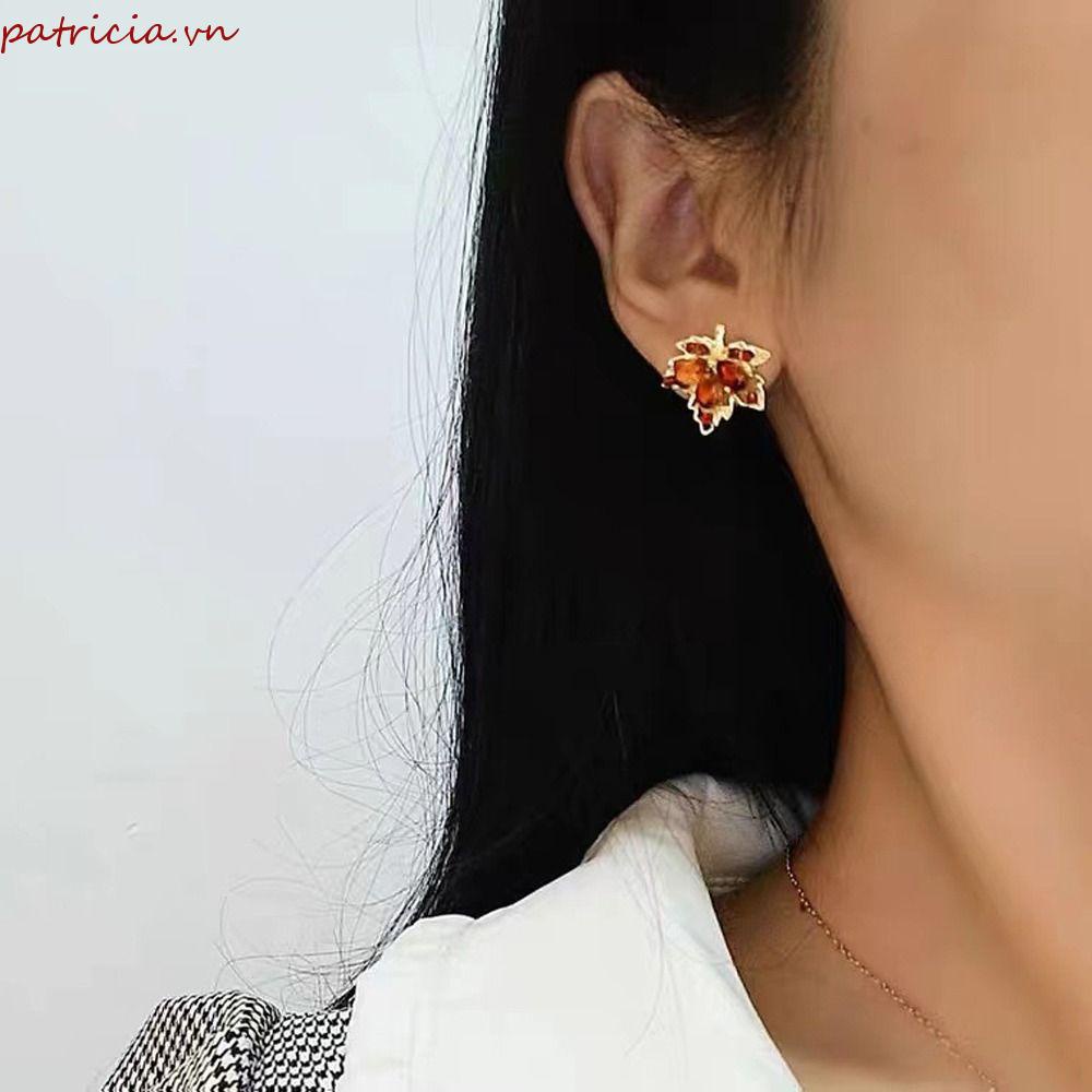 Phụ Nữ PATRICIA|Bông Tai Dạng Kẹp Đính Đá Lấp Lánh Cho Nữ|Khuyên Tai Hợp Kim Dáng Dài Phong Cách Hàn Quốc