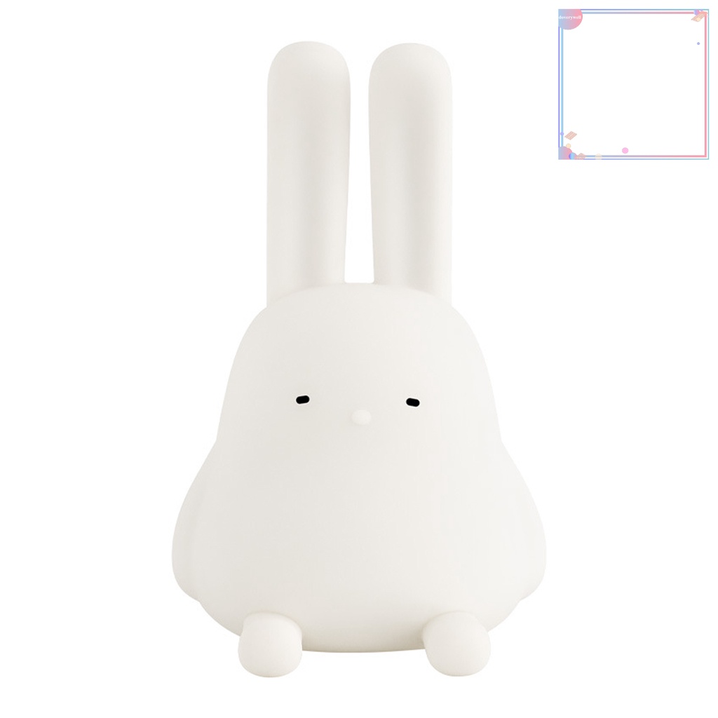 [DDJ] Đèn Ngủ LED Silicon Mềm Điều Chỉnh Được Ánh Sáng Ban Đêm Hình Thỏ Hoạt Hình Đáng Yêu Có Tai Có Thể Gập Lại Cho Phòng Ngủ