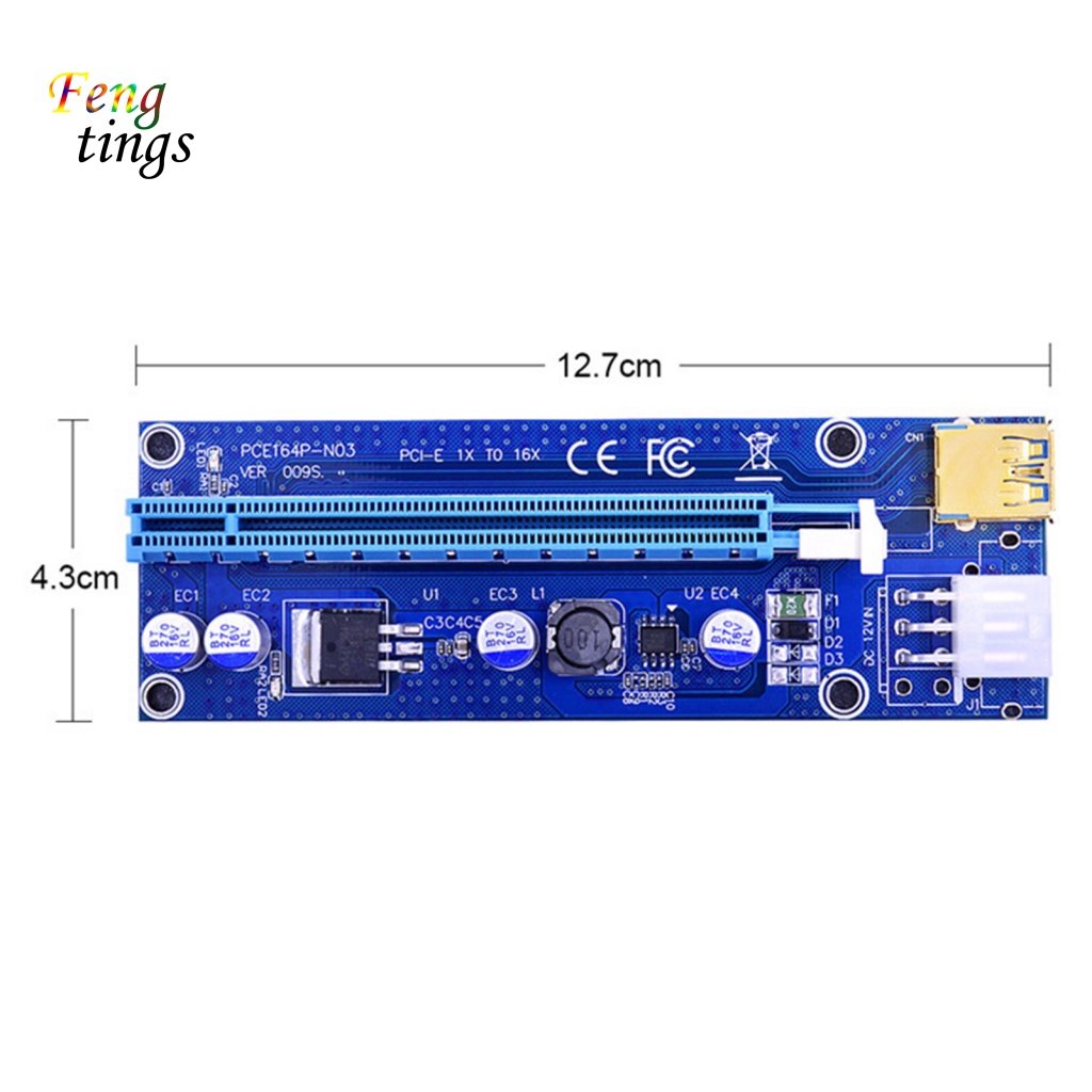 Dây Cáp Mở Rộng PCI-E 1X Sang 16X 009s Tốc Độ Cao Usb 3.0 PCB