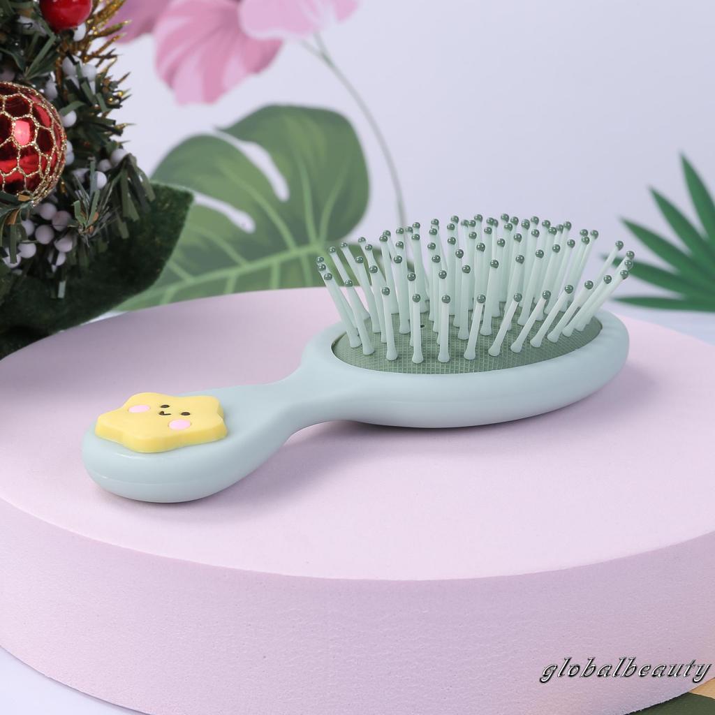 Lược Chải Tóc Túi Khí Mát Xa Da Đầu Bằng Nhựa Hình Gấu / Nơ Màu Cầu Vồng Dễ Thương Cho Bạn Gái