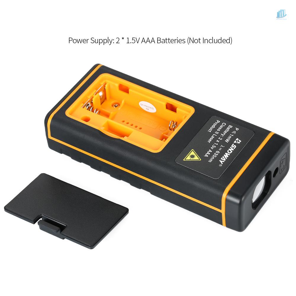 Máy Đo Khoảng Cách Laser Cầm Tay Điện Tử SNDWAY Với 30 Nhóm Lưu Trữ Dữ Liệu Có Đèn Nền LCD 2 Mức Độ Chính Xác Cao