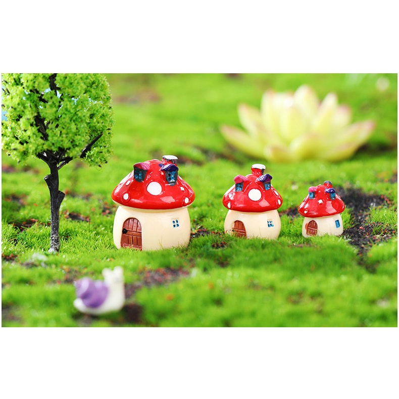 ​​​​​​​​Mô Hình Tiểu Cảnh "Ngôi Nhà Nấm mini Dễ thương Mini" Trang Trí Sen Đá, Sân Vườn/ Chậu Cây, DYI, Terrarium