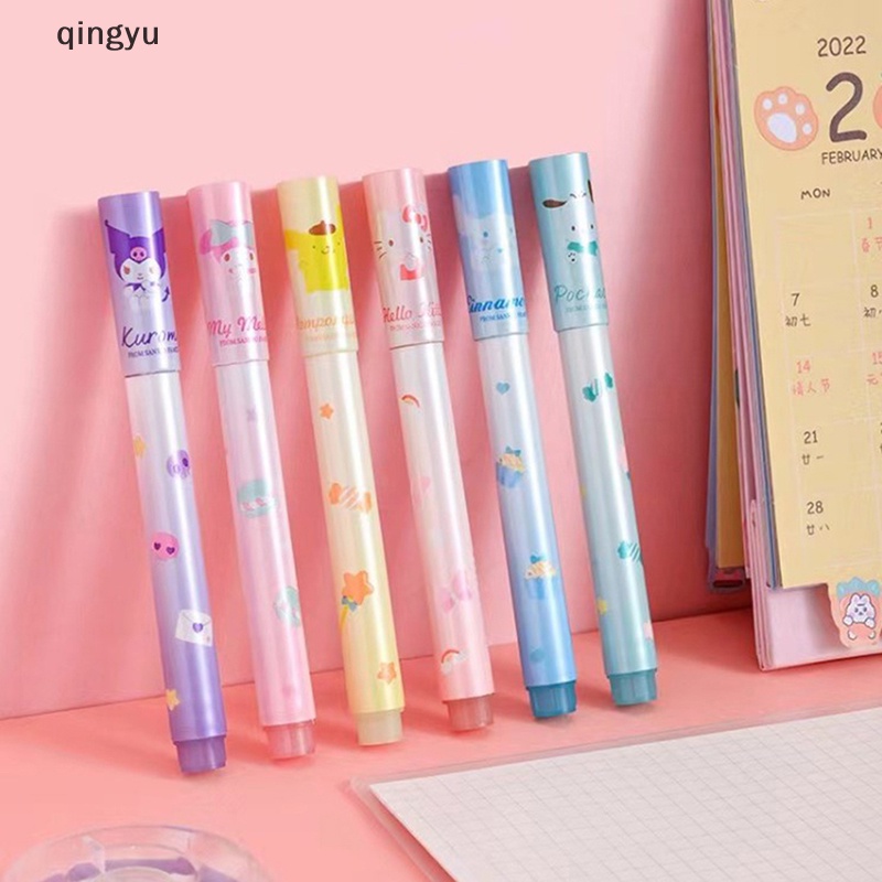 Bộ 6 Bút Dạ Quang Hình Anime My Melody Kuromi Pochacco Dễ Thương Cho Học Sinh