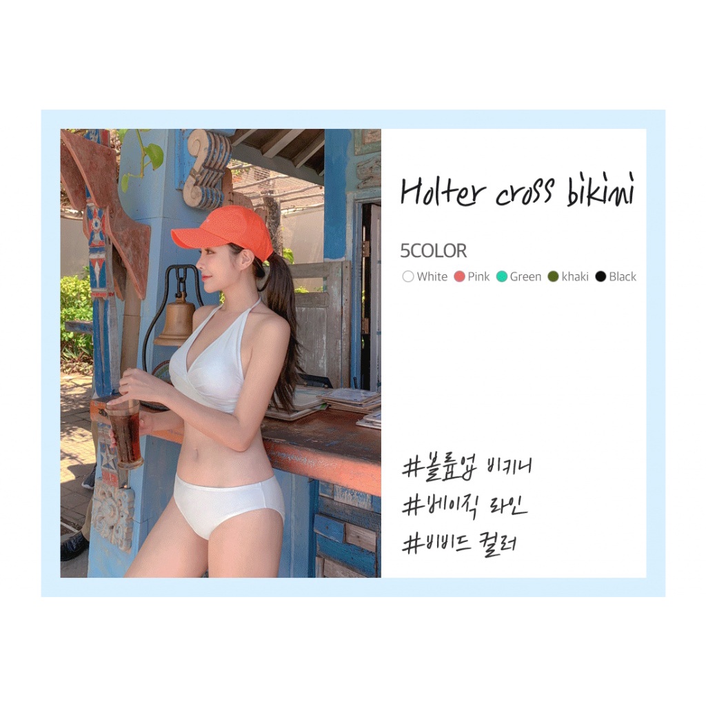 Bộ Bikini 2 Mảnh Dáng Ôm Gợi Cảm Thời Trang Hàn Quốc Cho Nữ