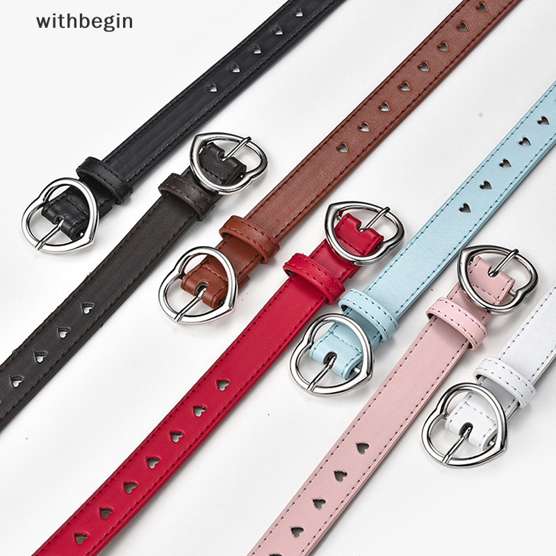 Thắt Lưng Da Giả Khóa Trái Tim Dễ Thương Cho Bé Gái