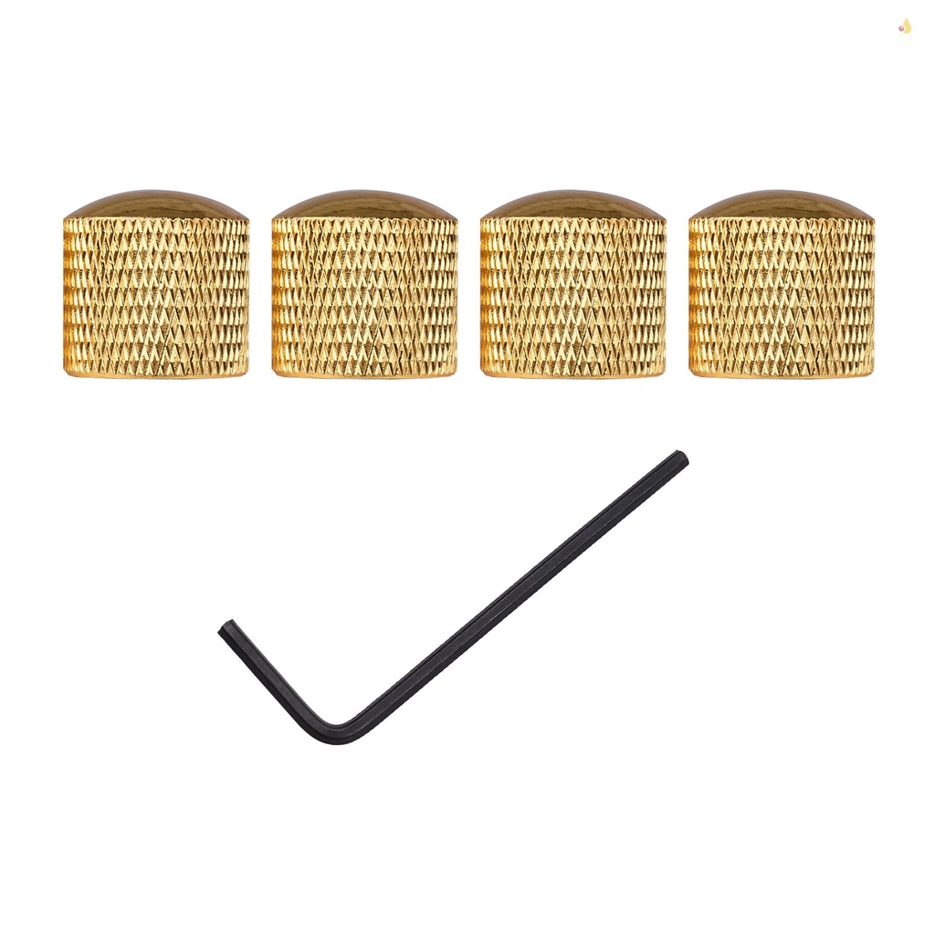 Bộ 4 Núm Vặn Âm Lượng Bằng Kim Loại Hình Lục Giác Cho Đàn Guitar Điện