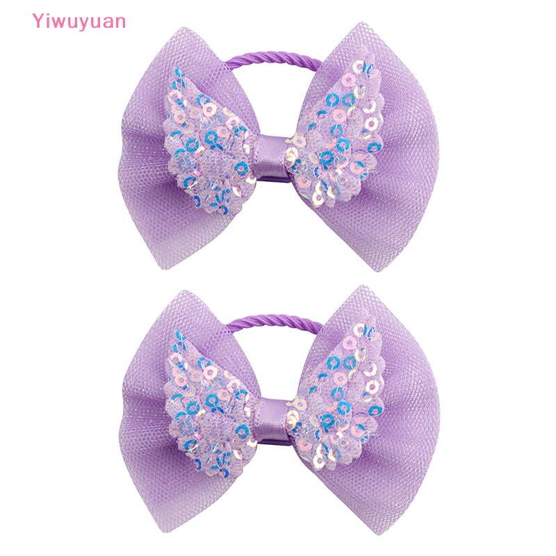 Bộ 2 Dây Cột Tóc Co Dãn Đính Nơ Dễ Thương Cho Bé Gái