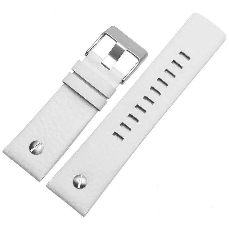 5/5✈Dây Da Đồng Hồ Đeo Tay Diesel 22 24 26 28mm Màu Đen / Trắng