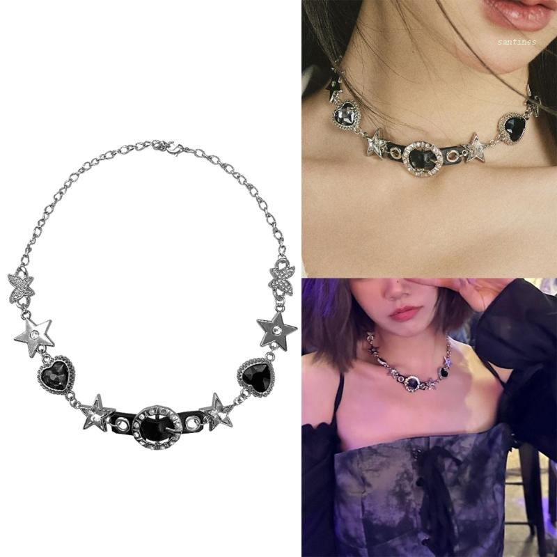 Vòng Cổ Choker Y2K Mặt Hình Ngôi Sao / Trái Tim Đính Đá Thời Trang Cho Nữ