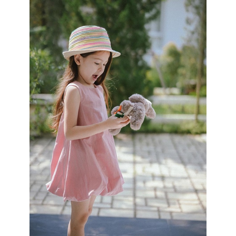 Đầm Công Chúa Sát Nách Dáng Ngắn Kiểu Hàn Quốc Dễ Thương Cho Bé Gái