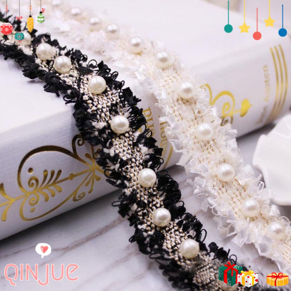 Dây Ruy Băng Ren Đính Hạt Cườm Thêu Thủ Công Trang Trí Quần Áo Đám Cưới DIY